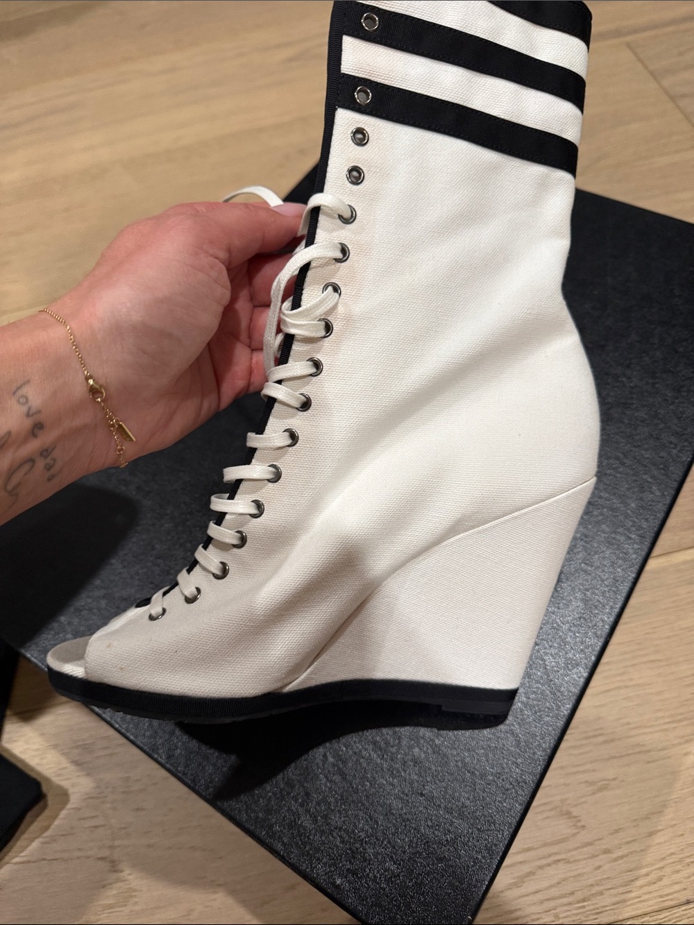 CHANEL wedge peep toe  bootie - Picture 7 of 13